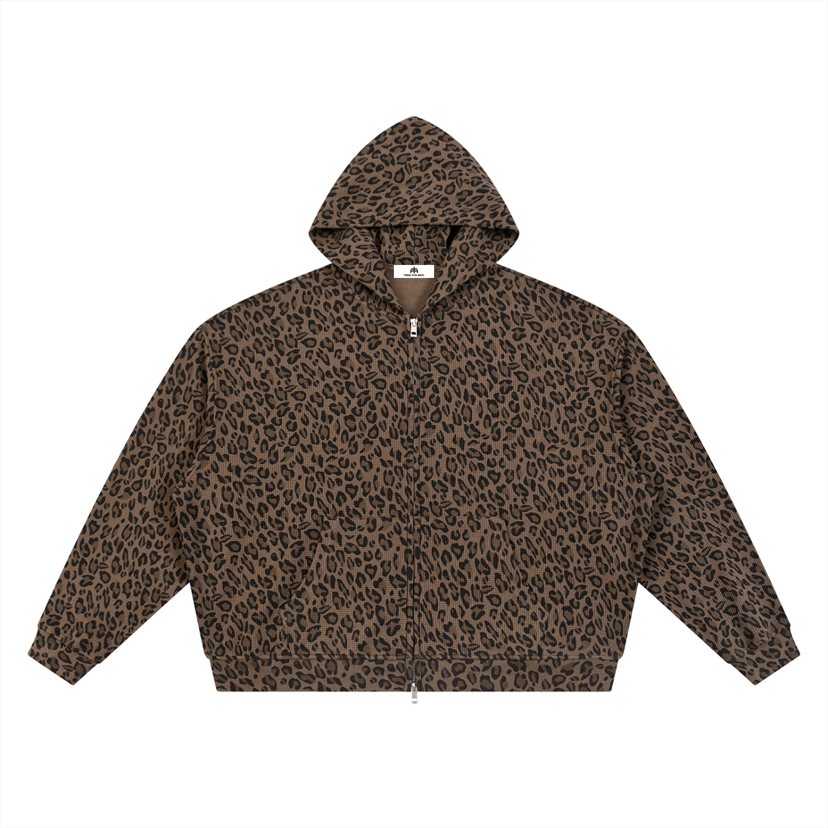 FTR Lightweight Leopard Print Full Zip Hoodie